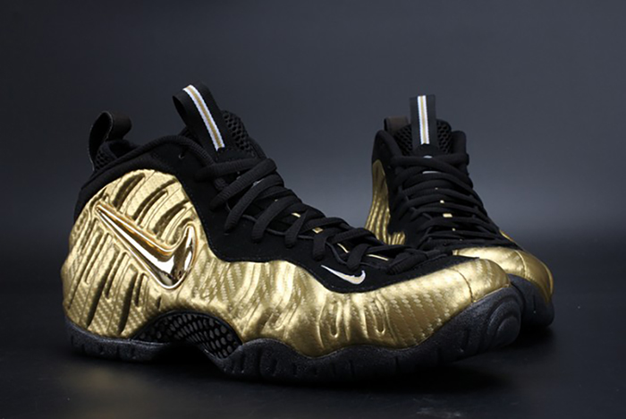 air foamposite pro "metallic gold" black mens 624041-701
